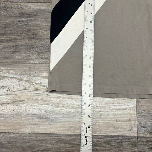 J‎ Lindeberg Gray Black White Chest Striped Mens L Cotton Preppy Golf Polo Shirt - Picture 7 of 8